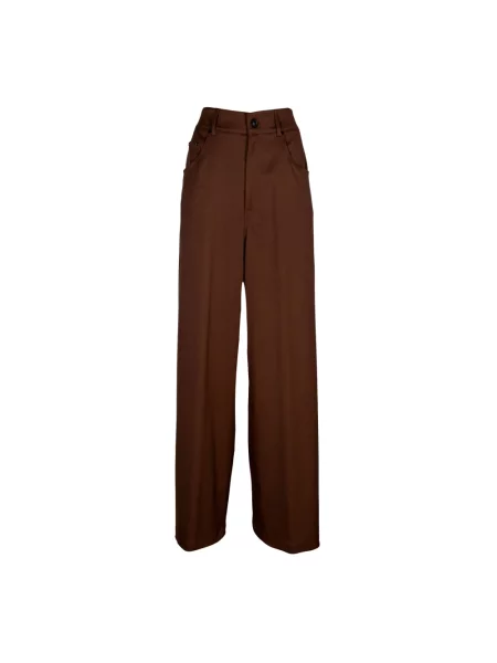 Spodnie palazzo Erika Cavallini wełniany brązowy