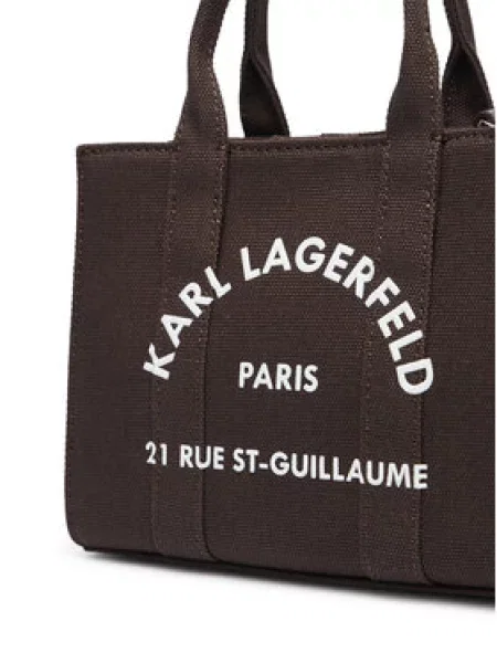 Karl Lagerfeld Ručna torbica Rue St-Guillaume tamno / prljavo bijela smeđa