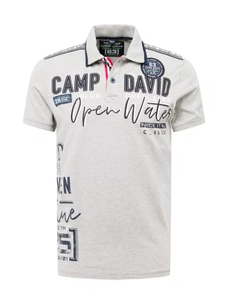 CAMP DAVID Majica Ocean´s Seven I pegasto siva / rdeča / črna bela