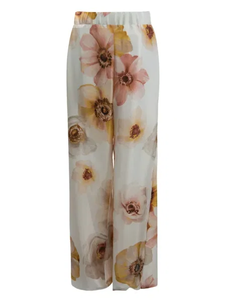 Pantaloni Sleep No More cu model floral alb