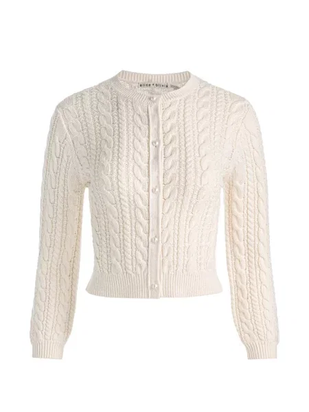 Cardigan Alice + Olivia tricotate alb