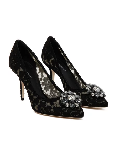 Czółenka Dolce And Gabbana koronkowa czarna
