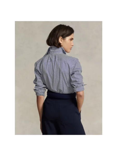 Koszula Polo Ralph Lauren w paski z paskiem niebieska