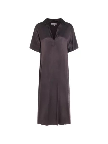 Rochie midi Antonelli cu decolteu în V până la genunchi cu crăpătură violet