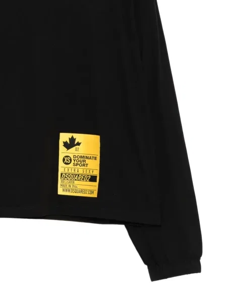 Tricou Dsquared2 cu petice lung negru