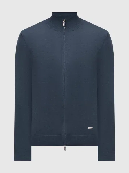 Кардиган з шовком Enrico Mandelli синій