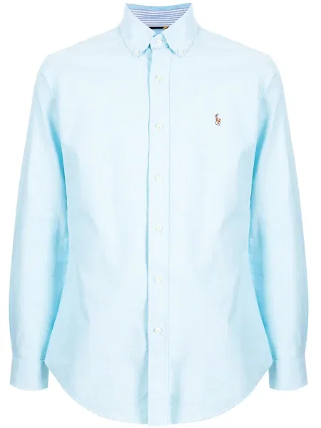 Plisovaná košile Polo Ralph Lauren s výšivkou s vysokým pasem bílá