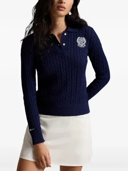 Велурени бягане с яка чорапи Polo Ralph Lauren синьо