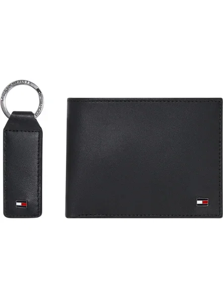 Tommy Hilfiger De piele portofel + breloc negru