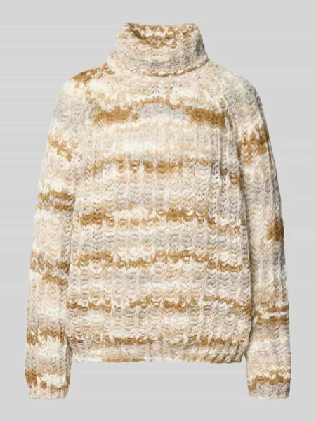 Sweter z wywijanym kołnierzem z dodatkiem wełny z alpaki Smith And Soul beżowy