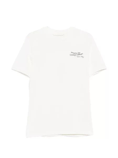Scurt tricou Moncler cu imagine alb