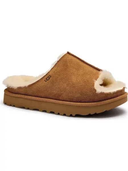 UGG Papuci de casă Greenport cu adaos de lână| shearling | piele întoarsă maro