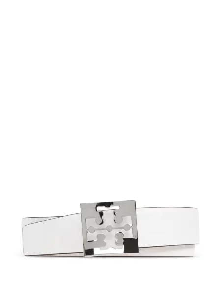 Reversibil curea Tory Burch cu autograf alb