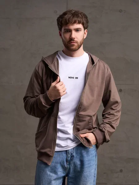 Худі ISSA Plus комбінований верх коричневий