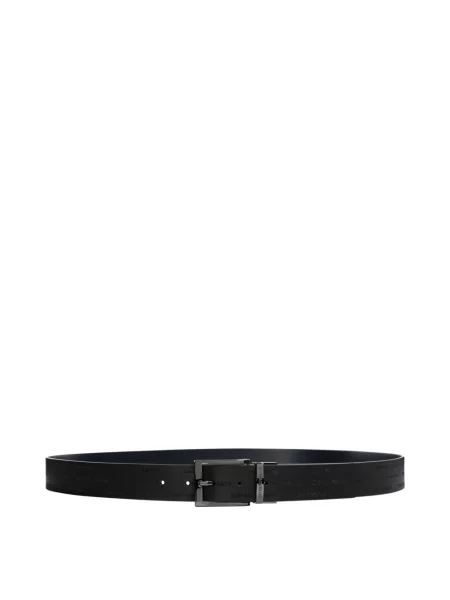 Emporio Armani pasek skórzany dwustronny czarny