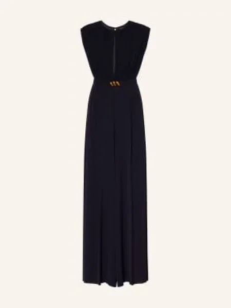Max Mara Studio Overal Giunchi S Hedvábím tmavě modrá