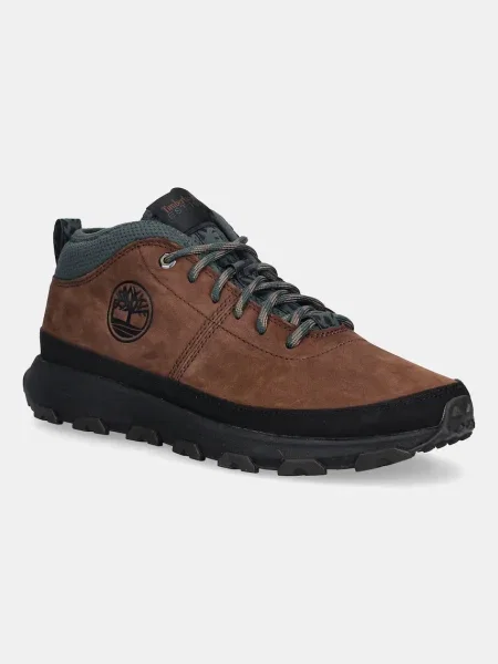 Кожени обувки Timberland Winsor Trail Mid Lace мъжки кафяво