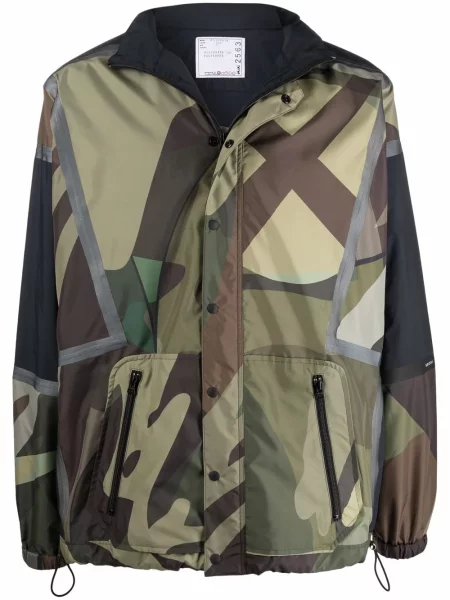 Geacă de vânt Sacai cu imagine cu model camuflaj verde