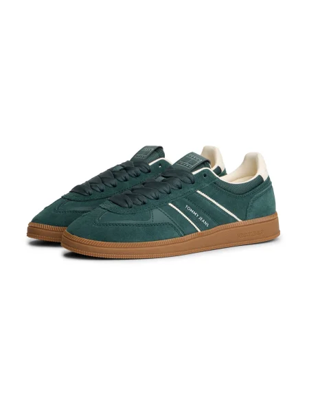 Pantofi Tommy Jeans din piele verde