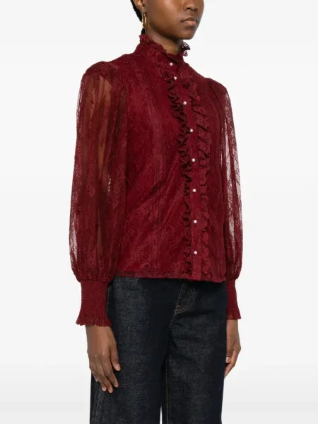 Bluzka Alice + Olivia koronkowa czerwona