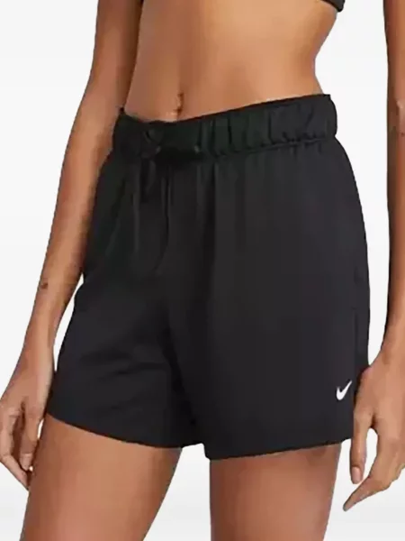 Pantaloni scurți Nike alergare cu talie înaltă în carouri albastru