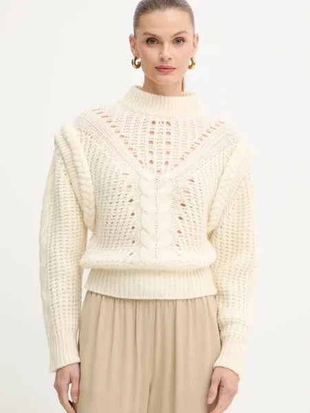 BOSS Orange pulover din amestec de lână bej