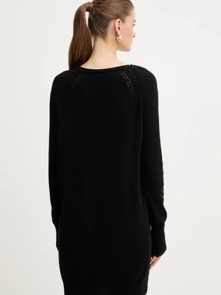 Ermanno Scervino sukienka z dodatkiem wełny mini prosta czarny