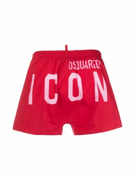 Kąpielówki Dsquared2 z nadrukiem czerwone