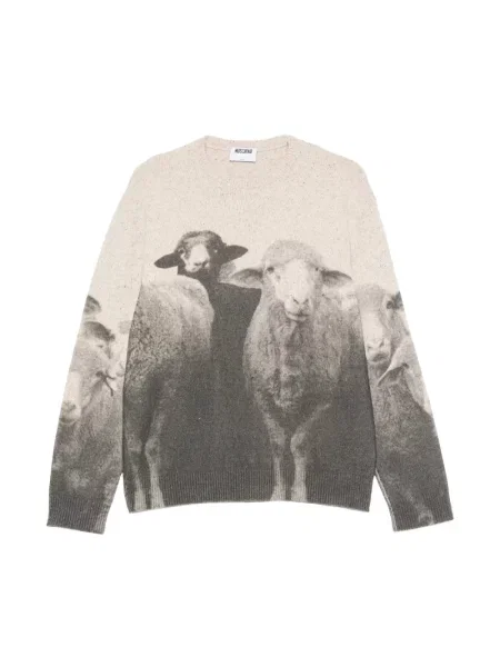 Sweter Moschino wełniany beżowy