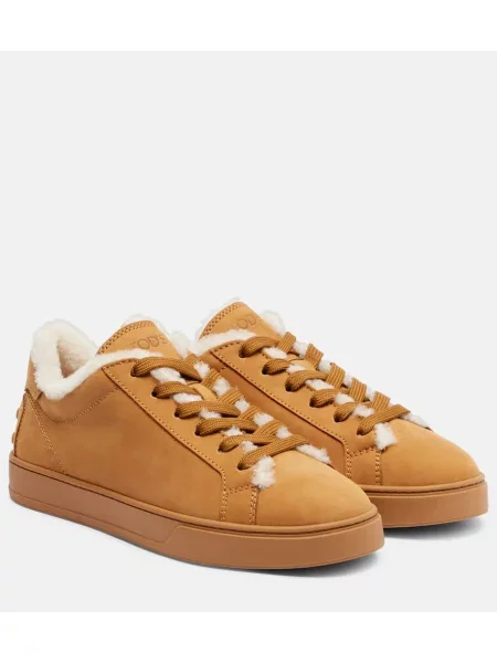 Sneakerși Tod's din piele de căprioară maro