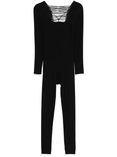 Kombinezon Mugler z siateczką czarny | Shopsy