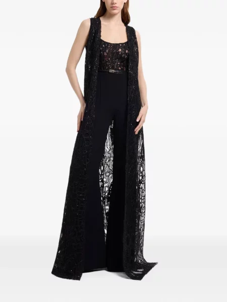 Salopetă Elie Saab cu broderie negru