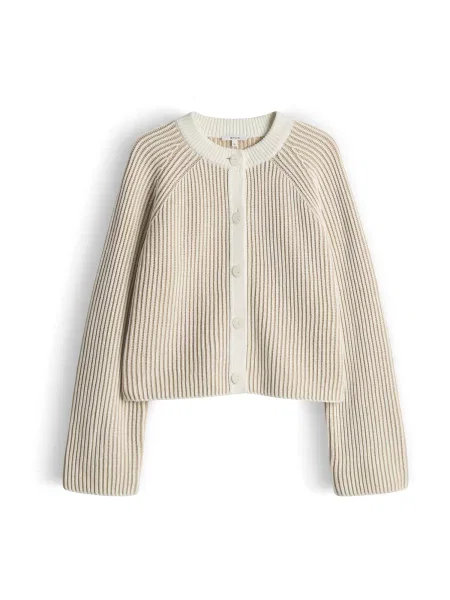 OPUS Geacă tricotată Delsie crem / deschis maro