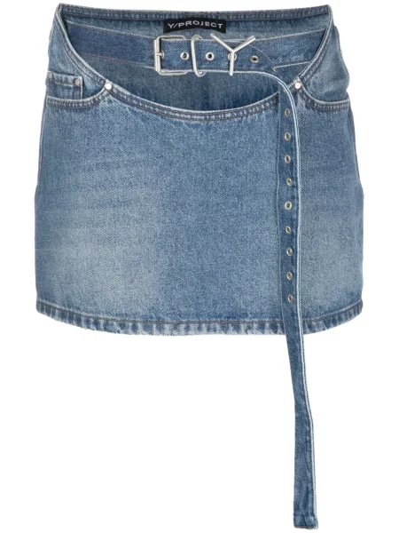 Cu centură fustă din denim Y/project albastru