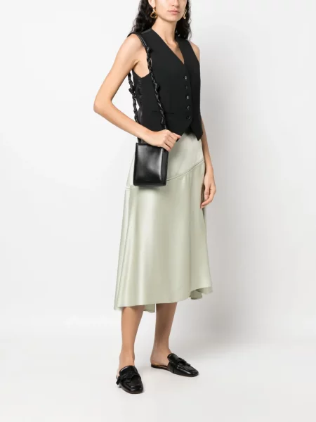 Kožená malá kožená taška Jil Sander černá