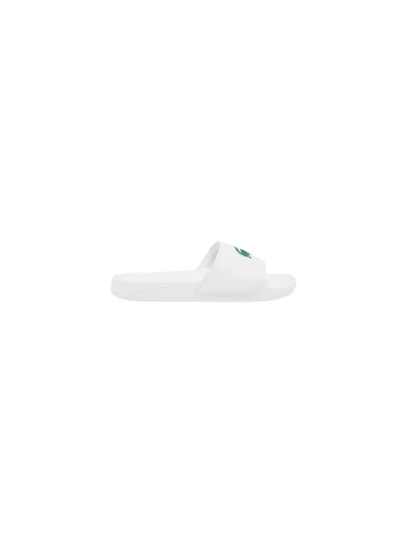 Klapki Lacoste z nadrukiem białe