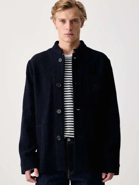 Tricou cu mânecă lungă Rag & Bone albastru