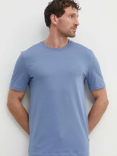 BOSS t-shirt gładki niebieski