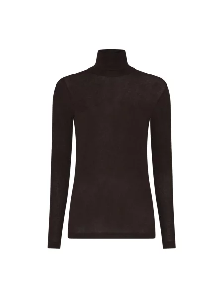 Sweter z golfem Bruuns Bazaar wełniany brązowy