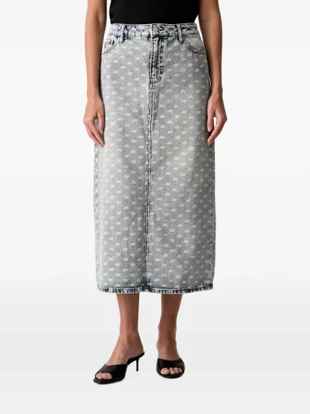 Fustă din denim Armani Exchange cu imagine albastru