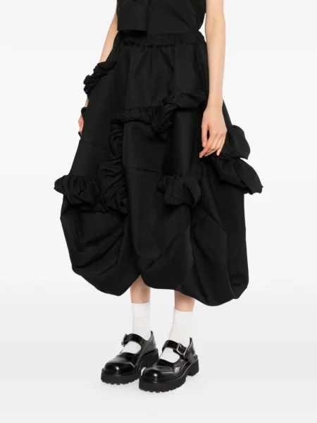 Fustă Comme Des Garçons cu volane asimetrică negru