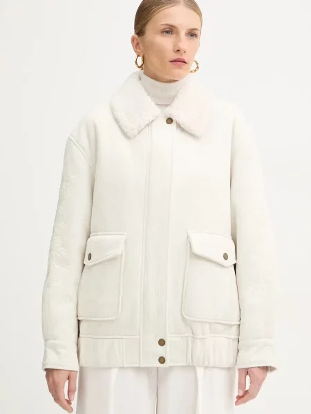 Jakna iz rebrastega žameta Ermanno Firenze bež