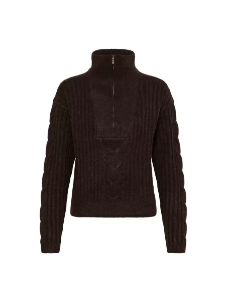 Dzianinowy sweter Cream brązowy