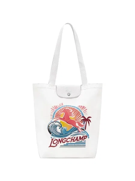 Geantă Longchamp cu imagine alb