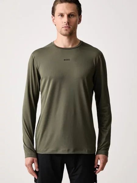 Tricou cu mânecă lungă Boss Green verde