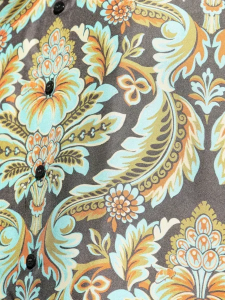Cămașă Etro de mătase cu imagine cu model paisley verde