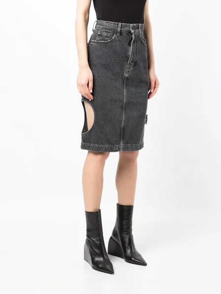 Fustă din denim Off-white alb