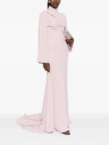 Lung rochie maxi Solace London drapată roz