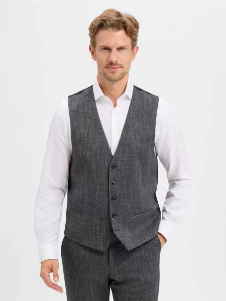 Finshley & Harding kamizelka z modułowym krojem Mężczyźni Modern Fit 48 szary
