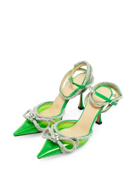 Pantofi cu toc Mach & Mach cu funde verde